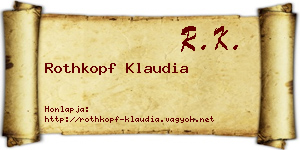Rothkopf Klaudia névjegykártya